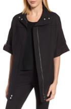 Women's Ming Wang Tie Back Woven Jacket - Black