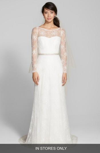 Women's Jesus Peiro Illusion Yoke Embellished Lace Dress, Size In Store Only - Ivory