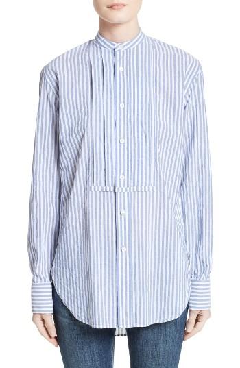 Women's Burberry Benfleet Stripe Cotton Top - Blue