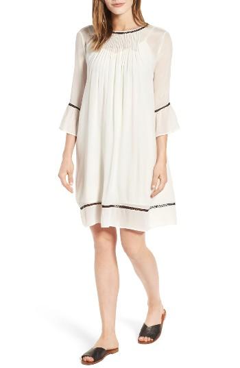 Women's Velvet By Graham & Spencer Pintuck Pleat Lantern Sleeve Babydoll Dress - Ivory