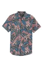 Men's Ted Baker London Clbtrop Trim Fit Tropical Woven Shirt (l) - Pink