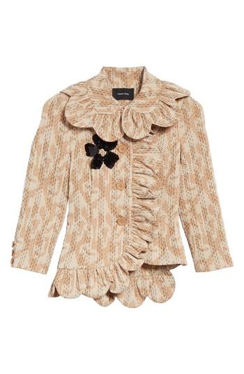 Women's Simone Rocha Embellished Scallop Frill Jacket Us / 6 Uk - Beige
