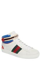 Men's Gucci New Ace Stripe High Top Sneaker Us / 7uk - White