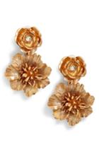 Women's Oscar De La Renta Gilded Floral Earrings