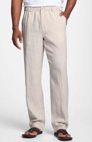 Men's Tommy Bahama 'new Linen On The Beach' Easy Fit Pants - Beige