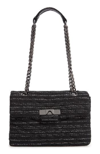 Kurt Geiger London Mayfair Quilted Tweed Shoulder Bag - Black