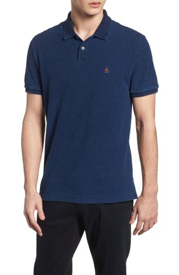 Men's Original Penguin Indigo Polo - Blue