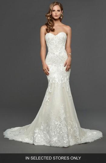 Women's Matthew Christopher Claire Strapless Sweetheart Trumpet Gown, Size In Store Only - Ivory