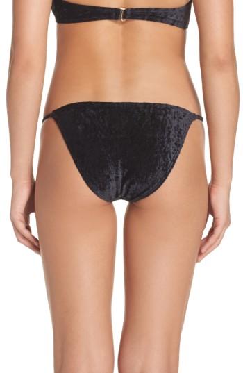 Women's Leith Velvet Bikini Bottoms - Black