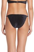 Women's Leith Velvet Bikini Bottoms - Black