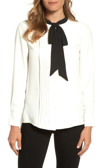 Women's Anne Klein Bow Neck Blouse - White