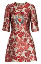 Women's Dolce & Gabbana Crest Floral Jacquard Dress Us / 46 It - Metallic
