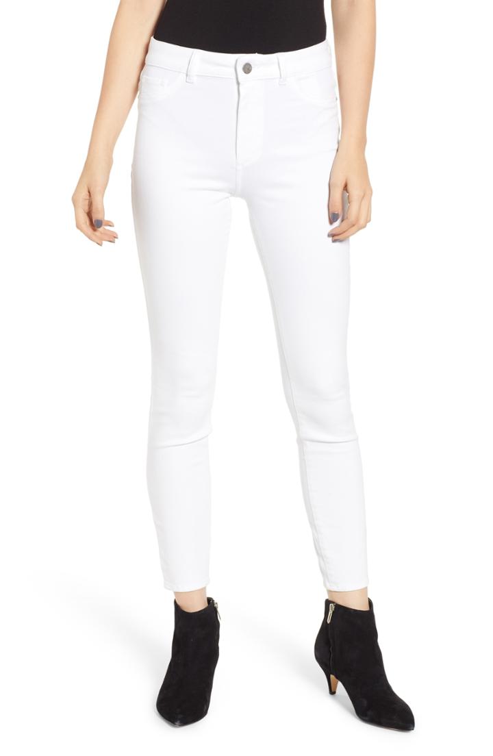 Women's Dl1961 Farrow High Waist Ankle Skinny Jeans - White