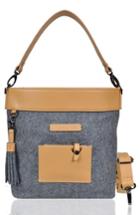 Sherpani Boheme Wool & Leather Convertible Crossbody Bag - Grey