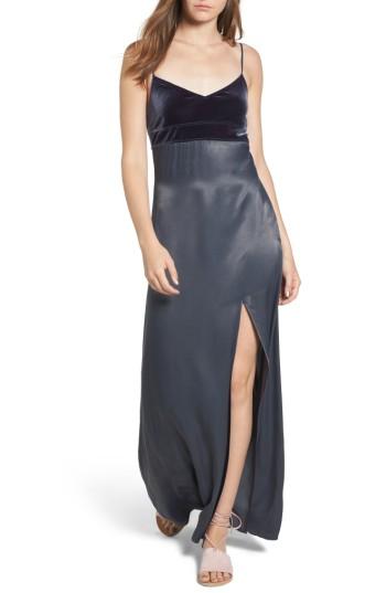 Women's Leith Velvet & Satin Maxi Slipdress