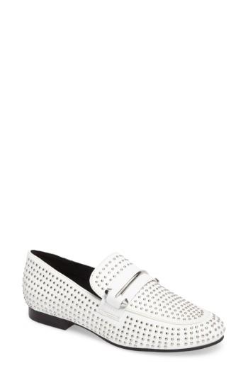 Women's Steve Madden Kast Studded Loafer M - White