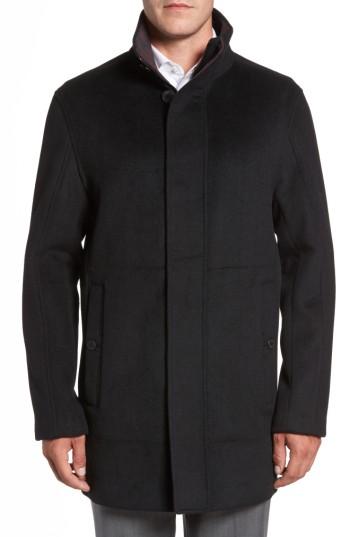 Men's Marc New York Double Face Wool Blend Car Coat - Black