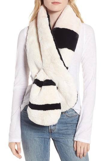 Women's Heurueh Colorblock Faux Fur Pull Through Scarf