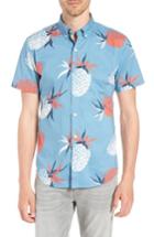 Men's Bonobos Riviera Slim Fit Pineapple Print Sport Shirt R - Blue