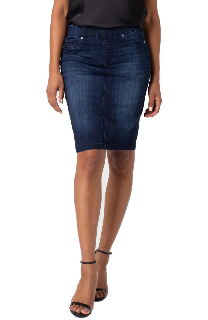 Women's Liverpool Chloe Denim Pencil Skirt - Blue