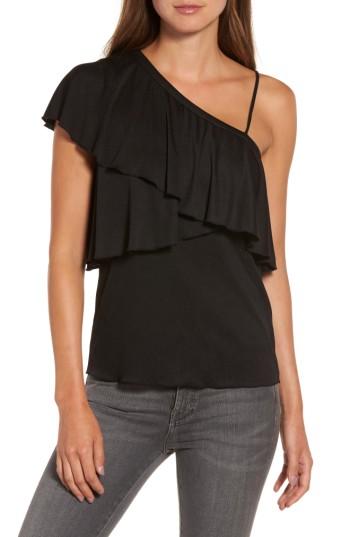 Women's Chelsea28 One-shoulder Ruffle Top, Size - Black