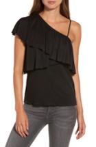 Women's Chelsea28 One-shoulder Ruffle Top, Size - Black
