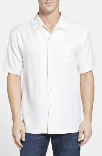 Men's Tommy Bahama 'catalina Twill' Original Fit Silk Camp Shirt - White