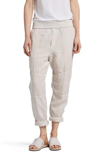 Women's James Perse Patch Linen Pants - White