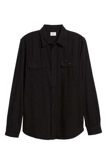 Men's Ag Benning Slim Fit Utility Shirt, Size - Black