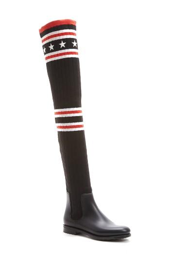 Women's Givenchy Storm Over The Knee Sock Boot Eu - Black