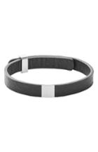 Men's Skagen Venthir Stainless Steel & Leather Bracelet