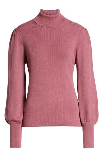 Women's J.crew Balloon Sleeve Turtleneck Sweater, Size - Red