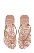 Women's Havaianas 'slim Animal Print' Flip Flop /36 Br - Metallic