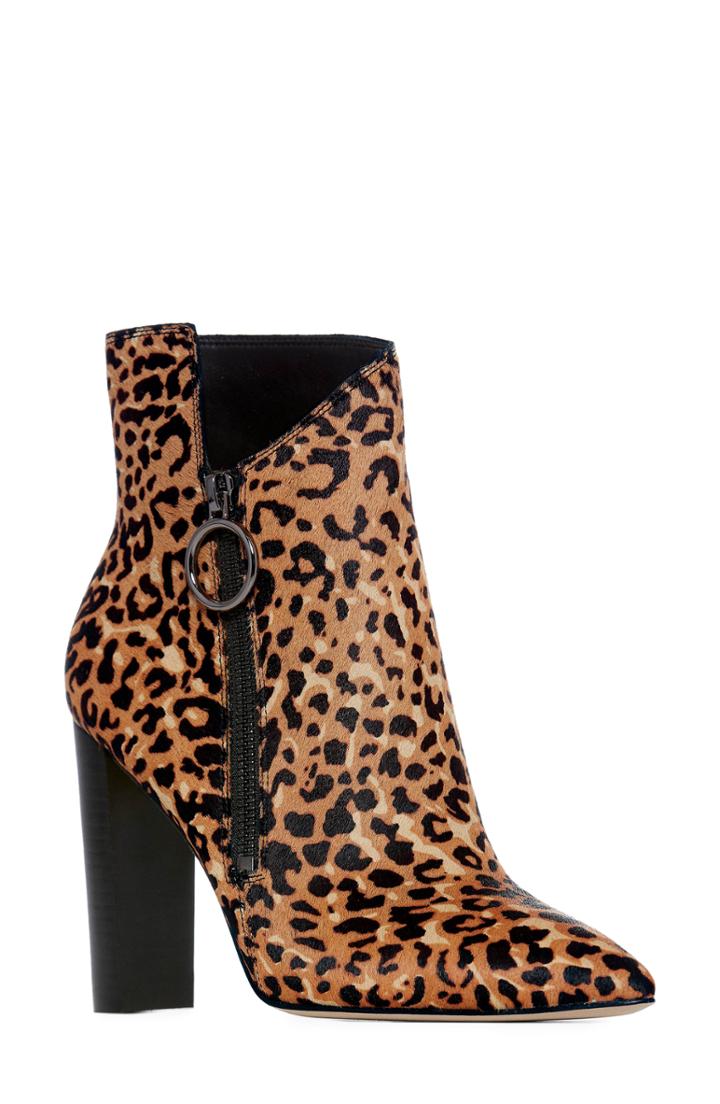 Women's Paige Kate Asymmetrical Genuine Calf Hair Bootie M - Brown