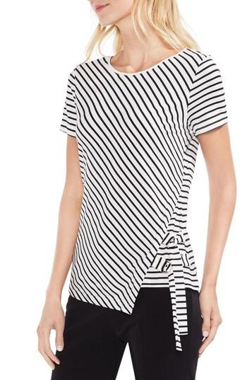 Women's Vince Camuto Faux Wrap Stripe Tee - White