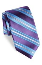 Men's Nordstrom Men's Shop Sunshine Stripe Silk Tie, Size - Purple