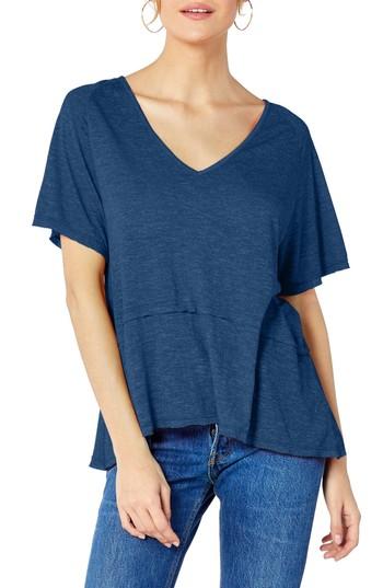 Women's Michael Stars Brooklyn Sharkbite Tee, Size - Blue