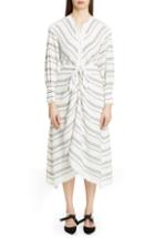 Women's Proenza Schouler Tie Front Stripe Crepe Dress - White