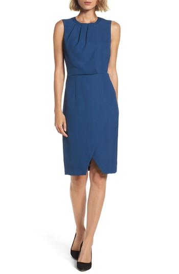 Women's Adrianna Papell Pleated Neck Sheath Dress