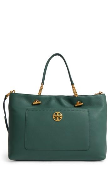 Tory Burch Chelsea Leather Satchel - Red