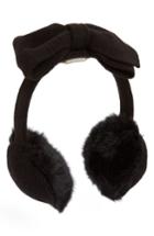 Women's Kate Spade New York Half Bow Faux Fur Earmuffs - Black
