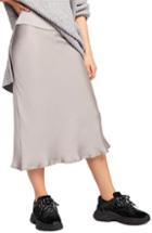 Women's Free People Normani Bias Cut Satin Skirt - Grey