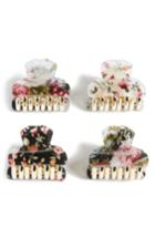 Tasha Pretty Floral 4-pack Jaw Clips, Size - Coral