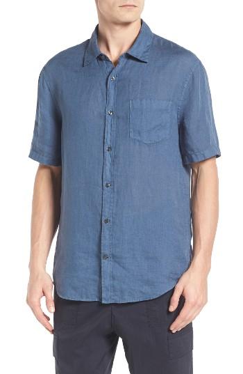 Men's Vince Trim Fit Linen Sport Shirt - Blue