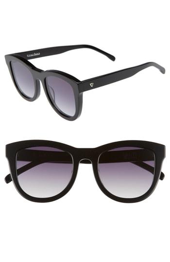 Women's Valley 50mm Trachea Retro Sunglasses - Gloss Black/ Black Gradient