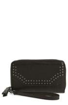 Women's Frye Melissa Studded Leather Phone Wallet - Black