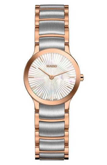 Women's Rado Centrix Sunburst Bracelet Watch, 23mm