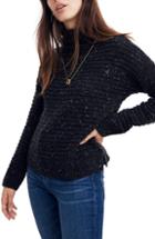 Women's Madewell Belmont Donegal Mock Neck Sweater, Size - Grey