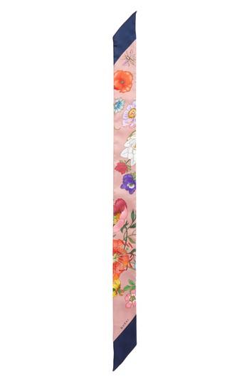 Women's Gucci Floral Print Silk Neck Scarf, Size - Blue