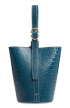 Trademark Small Leather Bucket Bag - Blue